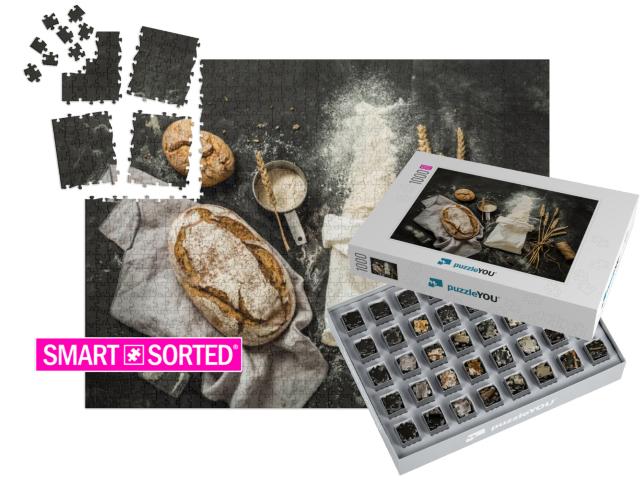 Rustic Bread, Flour Sprinkled from the White Paper Bag, M... | SMART SORTED® | Jigsaw Puzzle with 1000 pieces