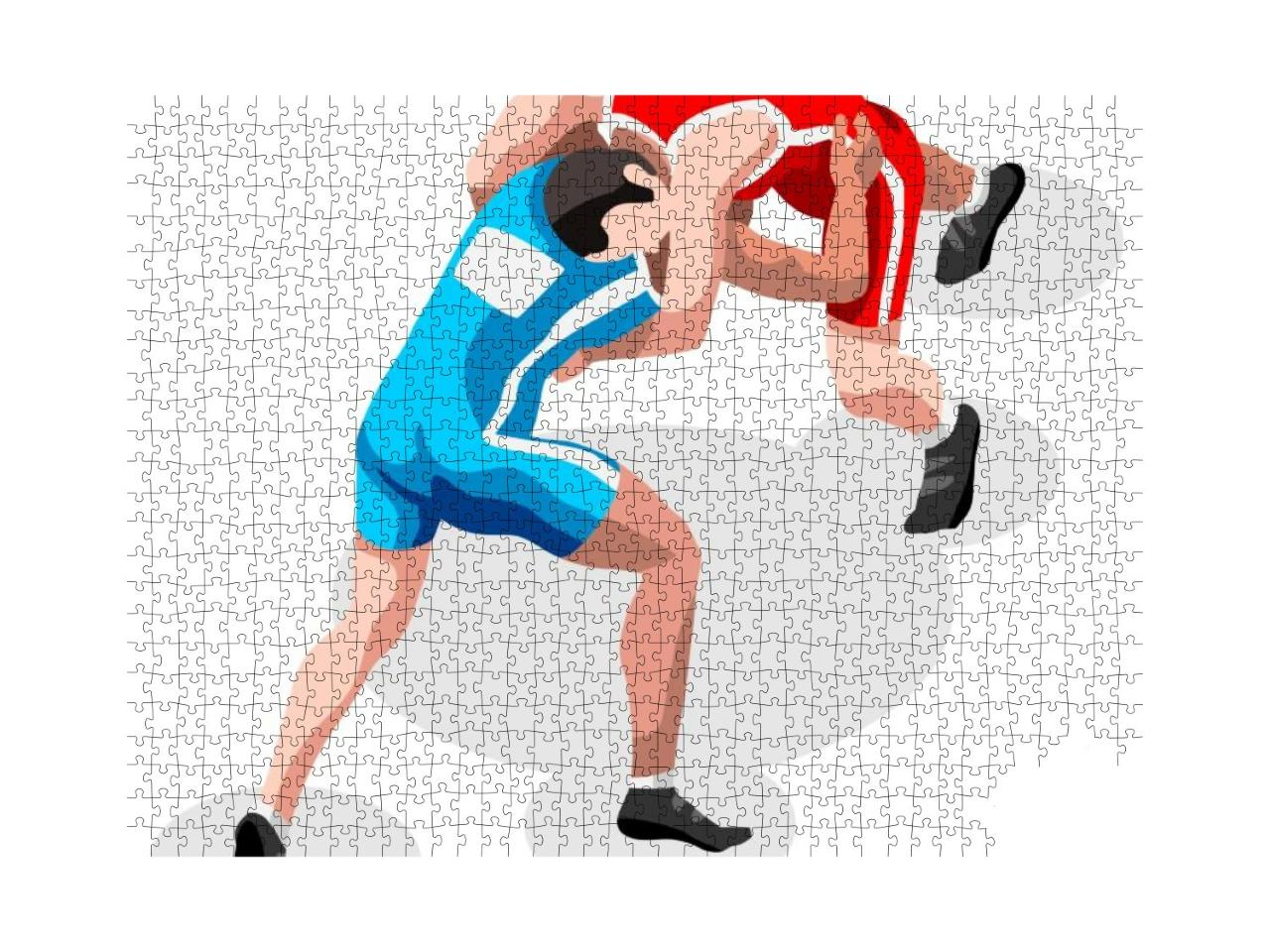 Freestyle Wrestling Greco Roman Athletes Sportsman Games... Jigsaw Puzzle with 1000 pieces