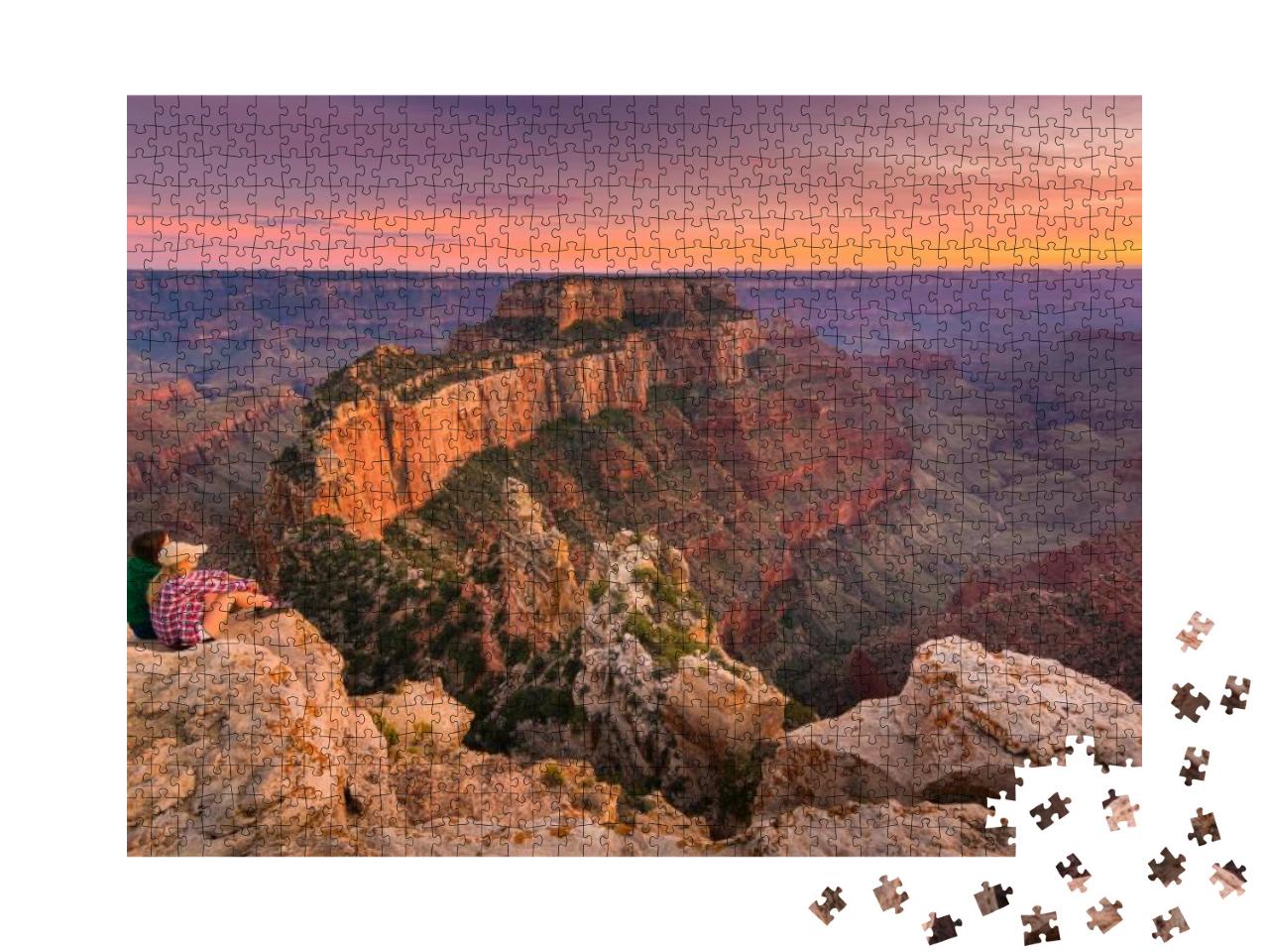 Untouched a Group of People Was Sitting Near the Edge Wat... Jigsaw Puzzle with 1000 pieces