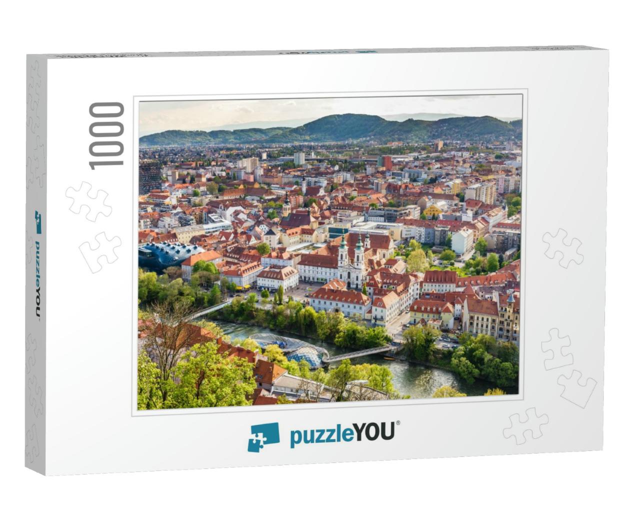 Aerial View of Graz City Center - Graz, Styria, Austria... Jigsaw Puzzle with 1000 pieces
