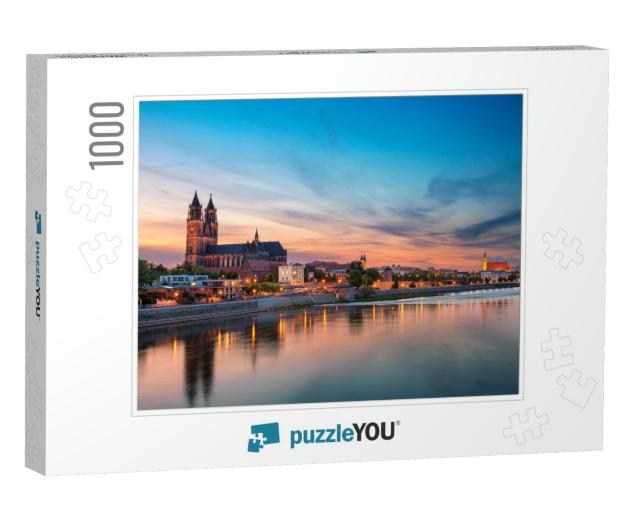 Magdeburg, Germany. Panoramic Cityscape Image of Magdebur... Jigsaw Puzzle with 1000 pieces