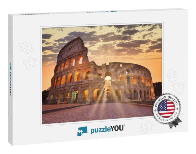 Night View of Colosseum in Rome, Italy. Rome Architecture... Jigsaw Puzzle