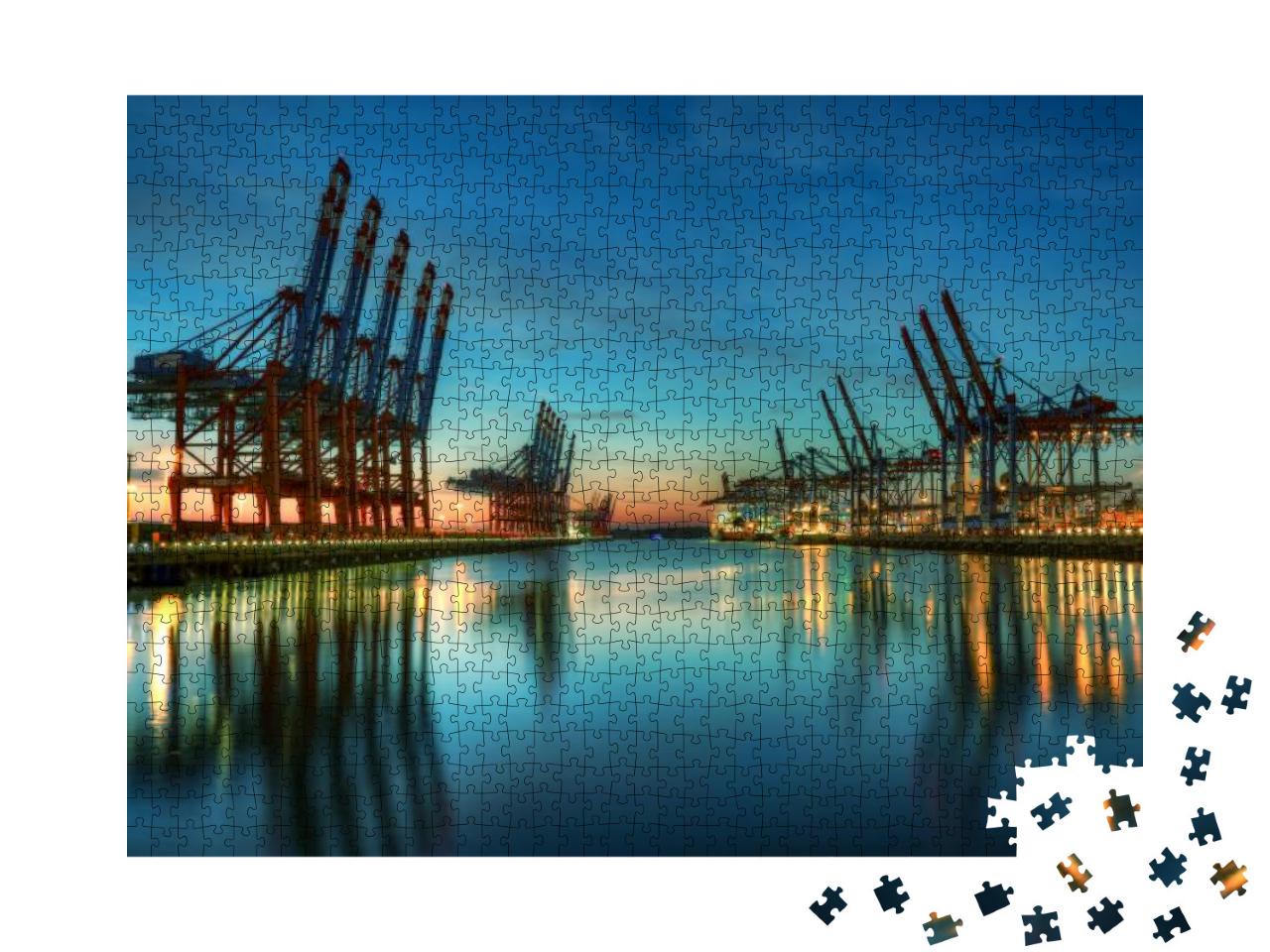 Container Terminal Burchardkai in the Port of Hamburg Dur... Jigsaw Puzzle with 1000 pieces