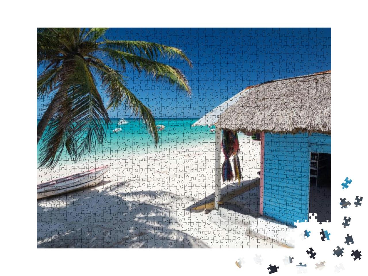 Typical Caribbean House Near Atlantic Ocean Beach with Co... Jigsaw Puzzle with 1000 pieces