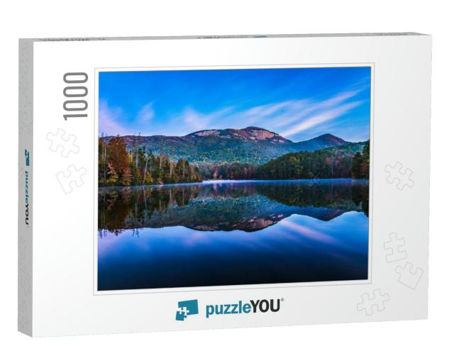 Table Rock State Park & Pinnacle Lake At Sunrise Near Gre... Jigsaw Puzzle with 1000 pieces