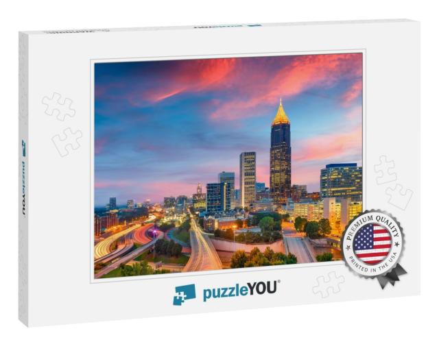 Atlanta, Georgia, USA Downtown & Midtown Skyline At Dusk... Jigsaw Puzzle
