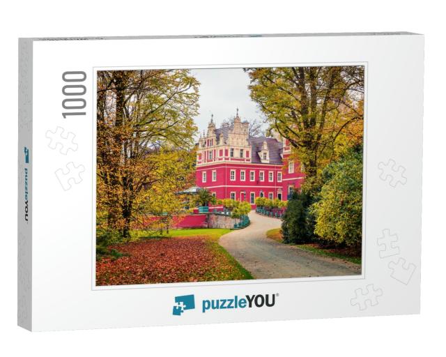 Attractive Autumn Morning of Muskau Castle. Nice Morning... Jigsaw Puzzle with 1000 pieces