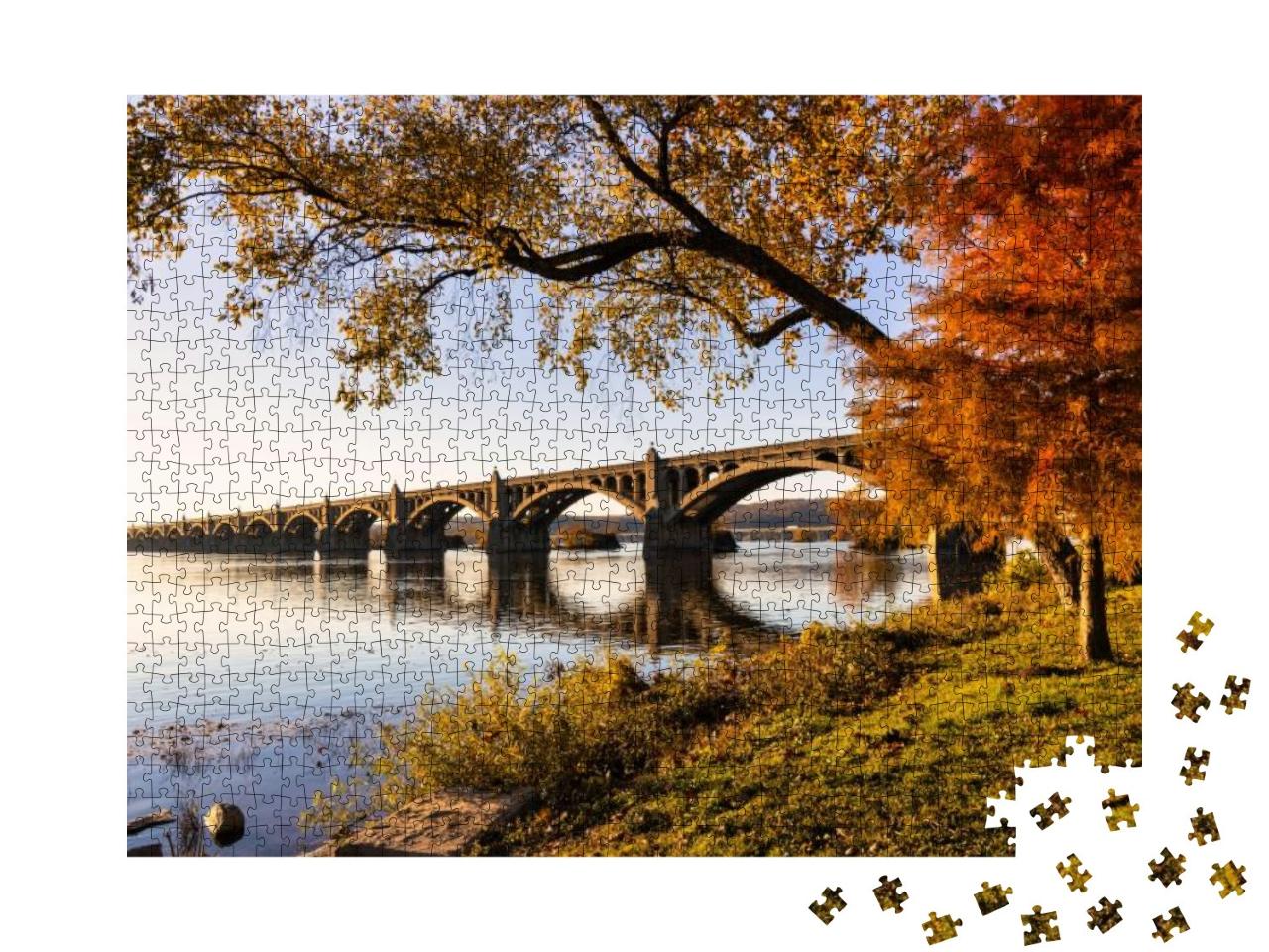 Wide View of Bridge Span Across Susquehanna River in Penn... Jigsaw Puzzle with 1000 pieces