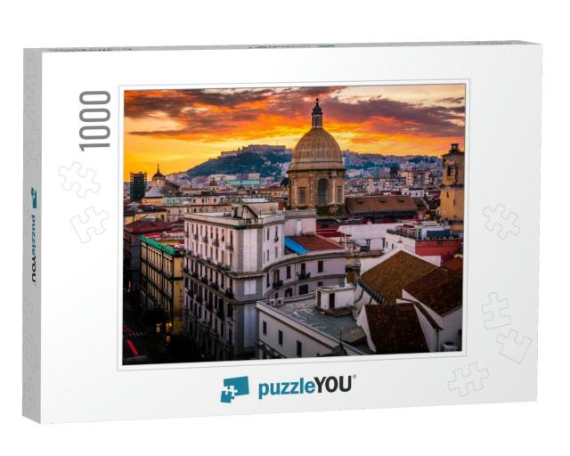 Stunning Rooftop View of Naples from Above During Sunset... Jigsaw Puzzle with 1000 pieces