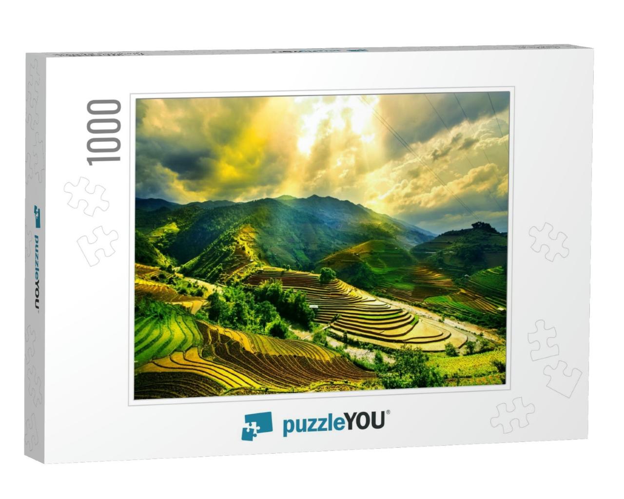 Water on Field Terraced of Mu Cang Chai, Yenbai, Vietnam... Jigsaw Puzzle with 1000 pieces
