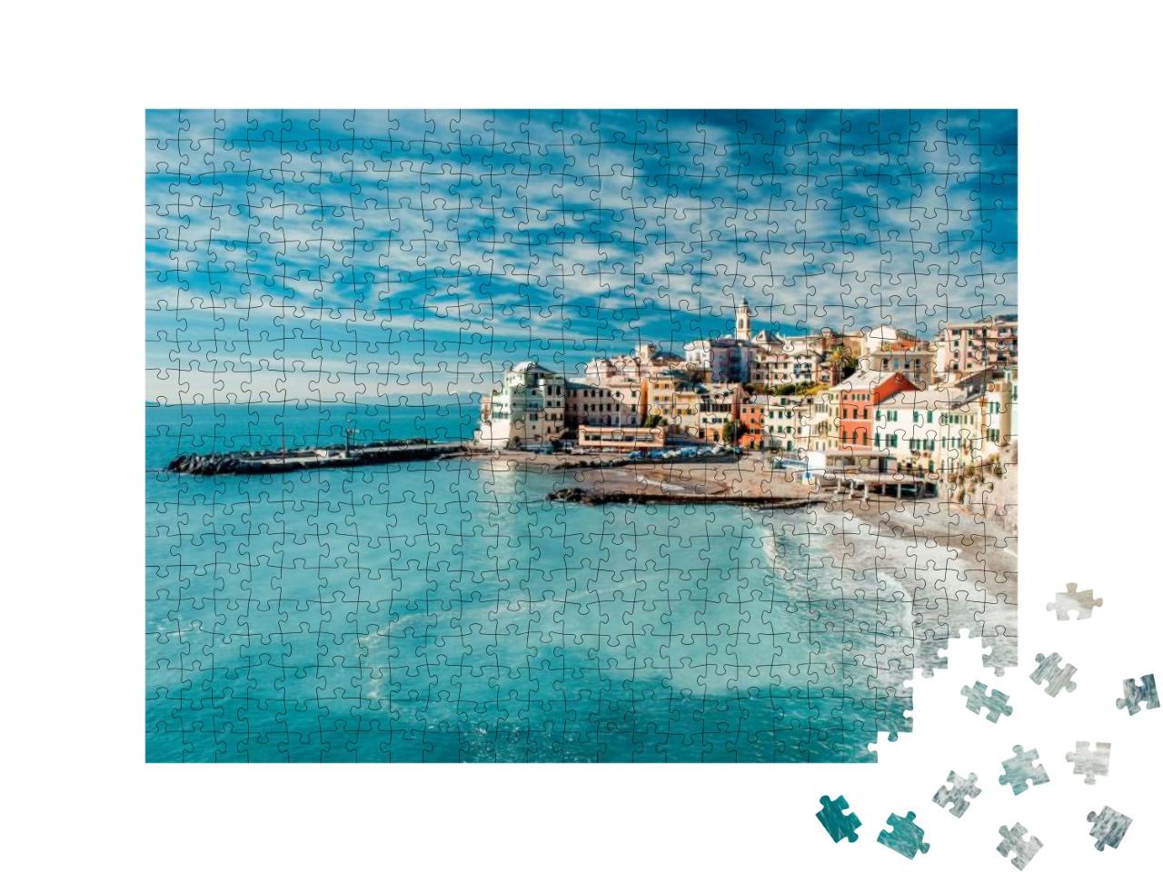 View of Bogliasco. Bogliasco is a Ancient Fishing Village... Jigsaw Puzzle with 500 pieces