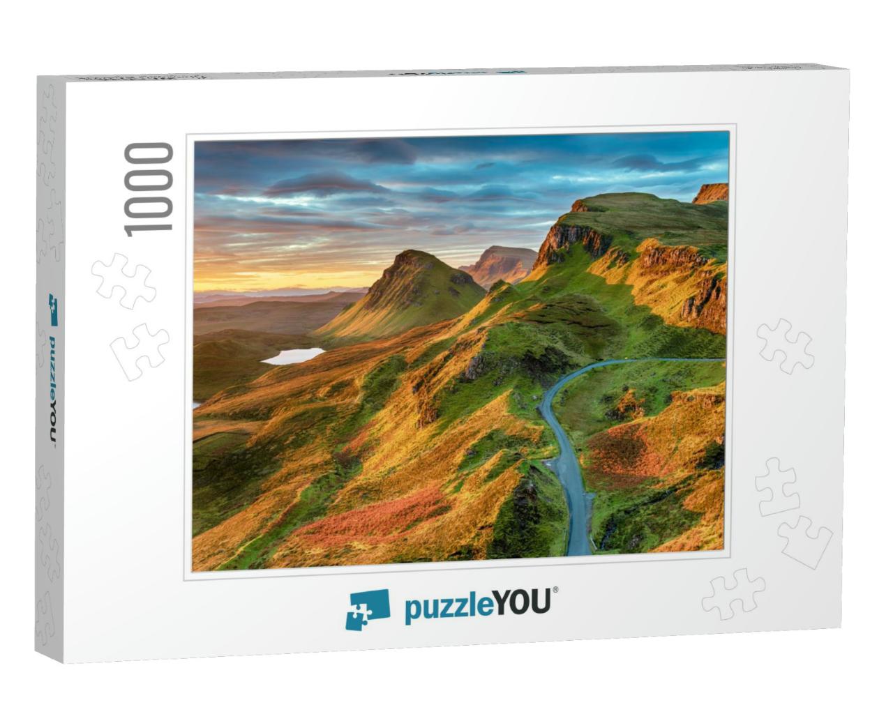 Beautiful Sunrise Sky Over Rock Formations on the Quirain... Jigsaw Puzzle with 1000 pieces