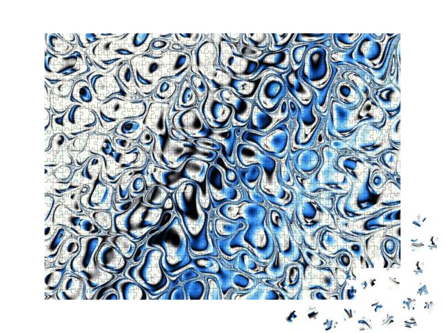 Digital Art Abstract Pattern. Horizontal Wavy Fractal Ima... Jigsaw Puzzle with 1000 pieces