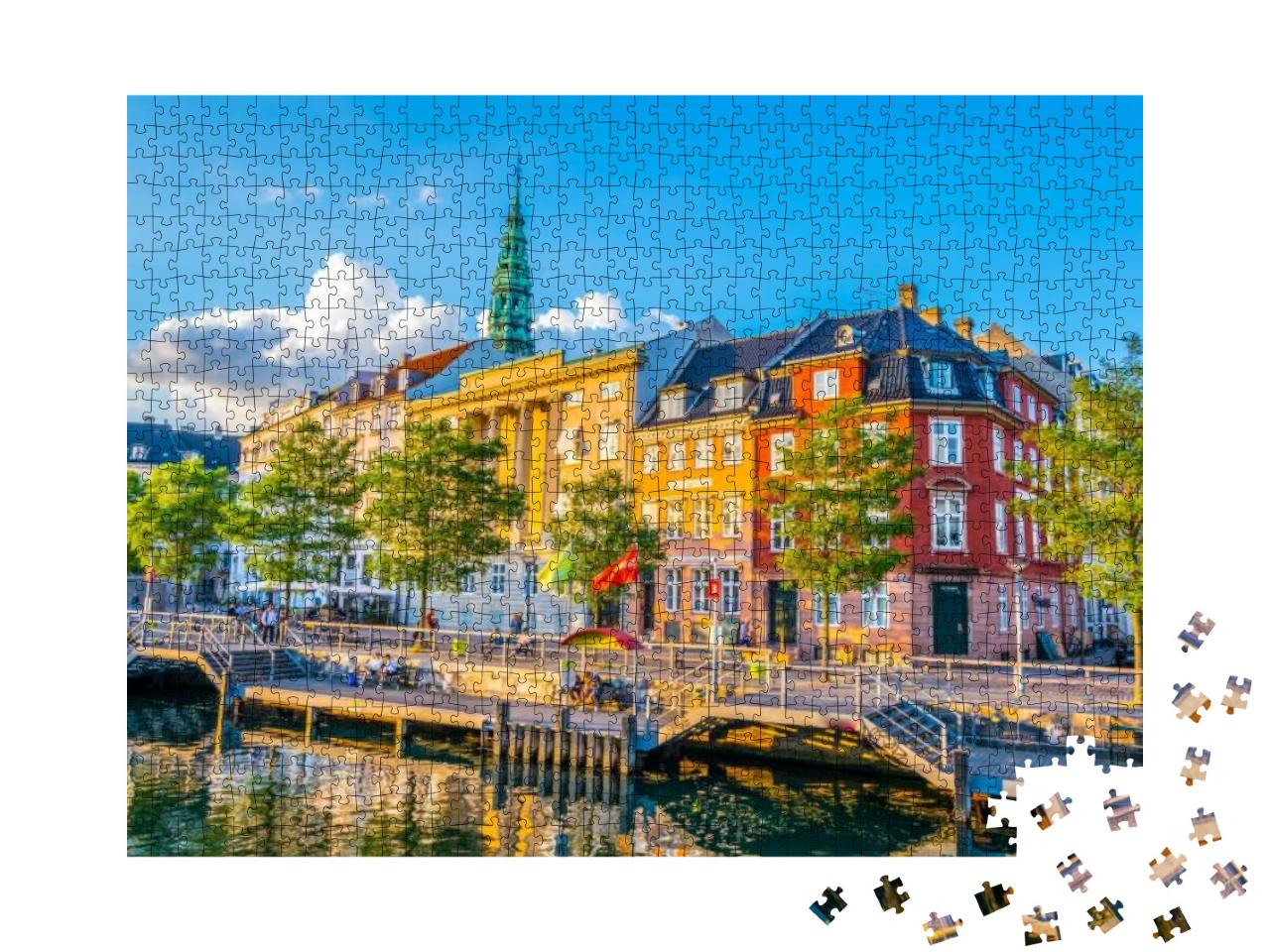 View of a Channel Next to the Christiansborg Slot Palace... Jigsaw Puzzle with 1000 pieces