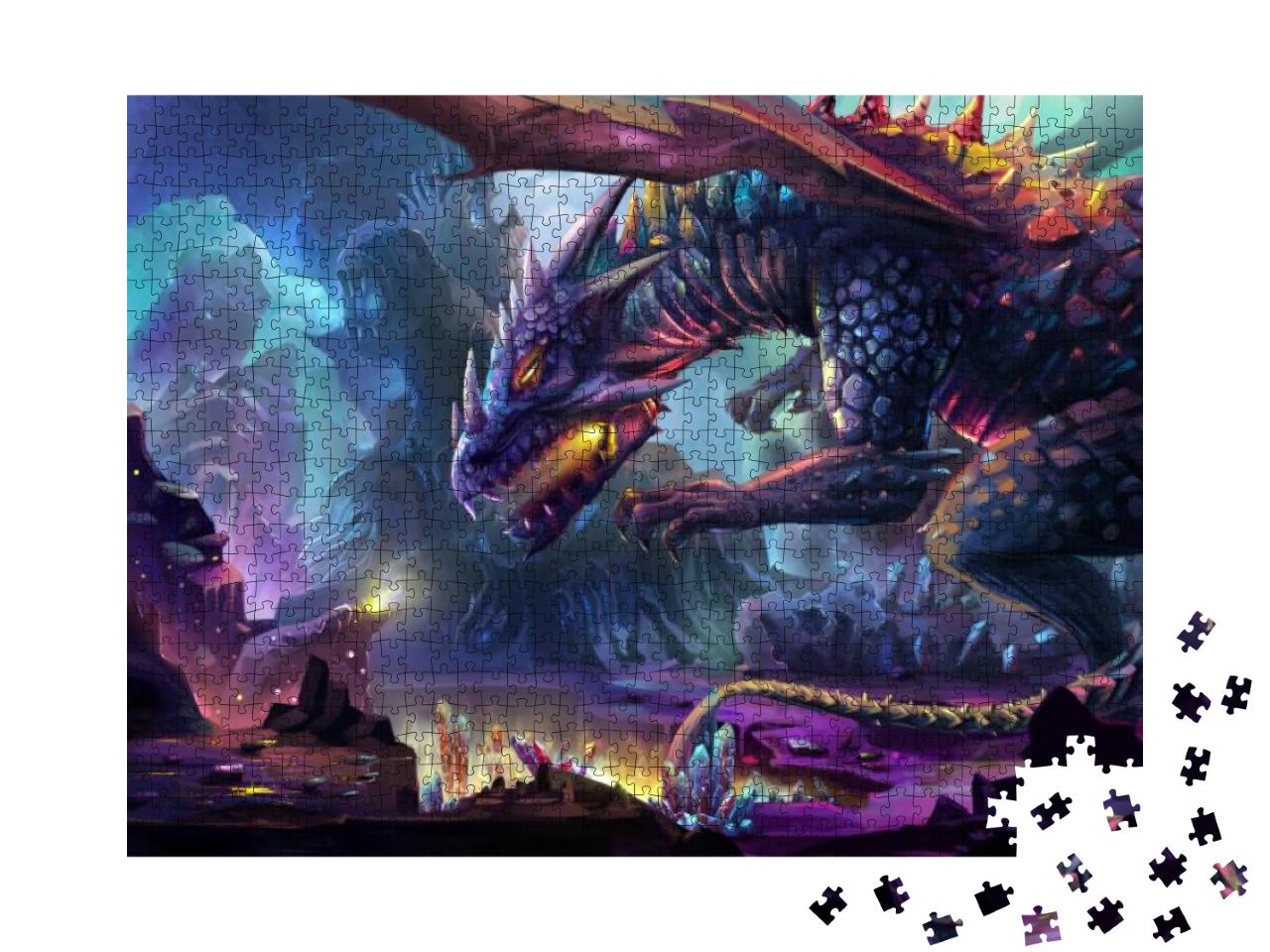 Illustration the Dragon Planet - the Danger Dragon is Dri... Jigsaw Puzzle with 1000 pieces