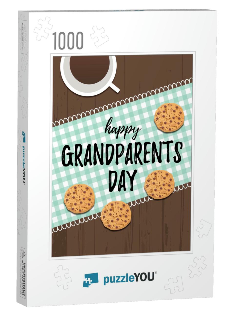 Happy Grandparents Day Greeting Card. Typography L... Jigsaw Puzzle with 1000 pieces