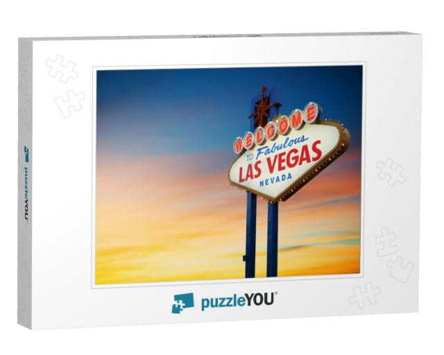 Las Vegas Sign At Sunset... Jigsaw Puzzle