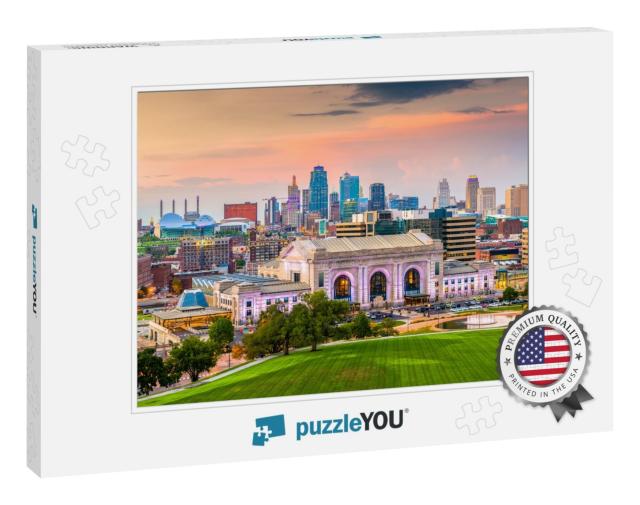 Kansas City, Missouri, USA Downtown Skyline with Union Sta... Jigsaw Puzzle