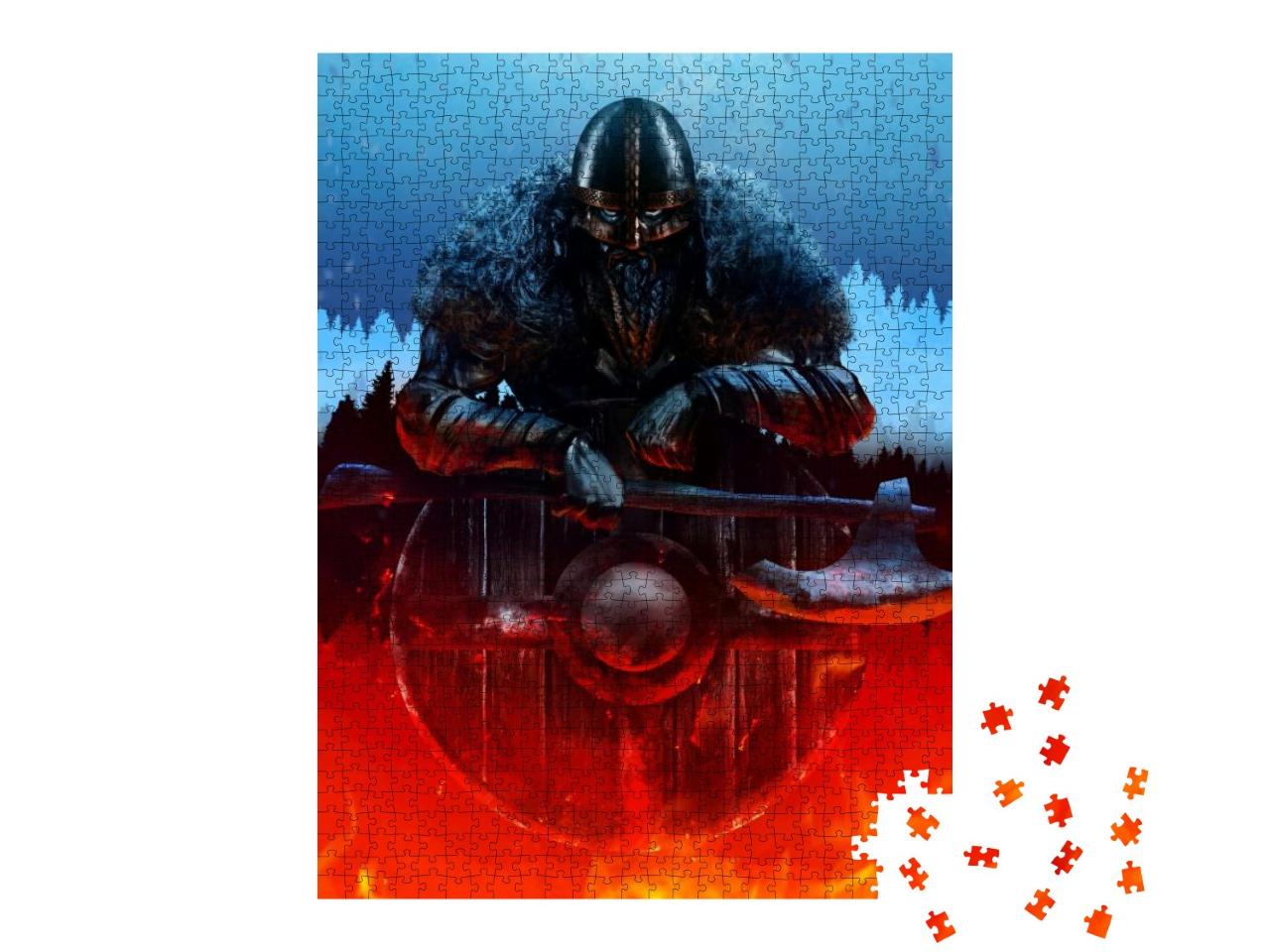 Illustration Artwork of Ancient Viking Fantasy Warrior Le... Jigsaw Puzzle with 1000 pieces