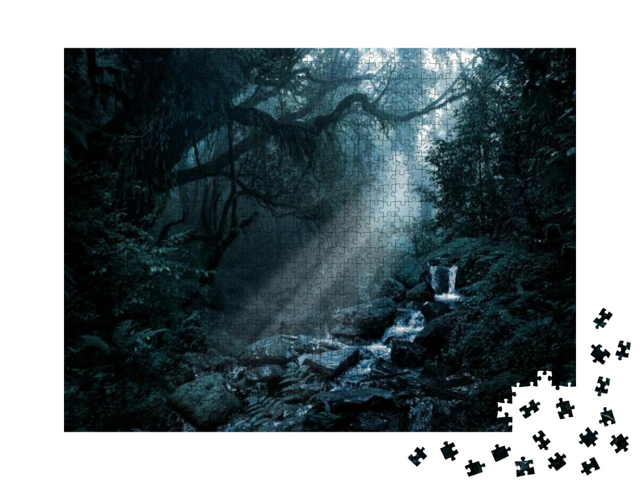 Deep Tropical Jungle in Darkness... Jigsaw Puzzle with 1000 pieces