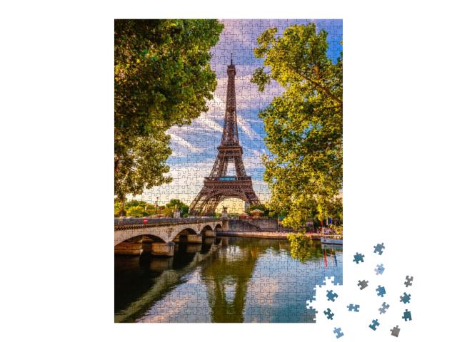 Paris Eiffel Tower & River Seine in Paris, France. Eiffel... Jigsaw Puzzle with 1000 pieces