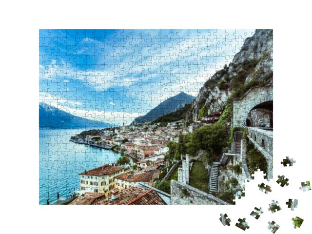 Wonderful Panorama of Limone Sul Garda. Lake Garda Italy... Jigsaw Puzzle with 500 pieces
