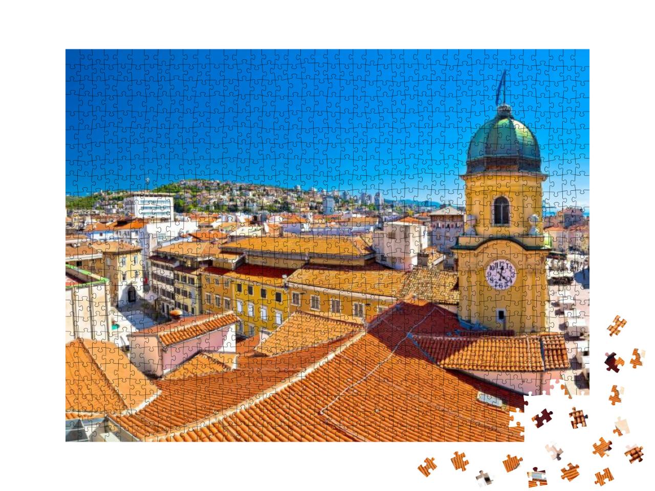 City of Rijeka Clock Tower & Central Square Panorama, Kva... Jigsaw Puzzle with 1000 pieces