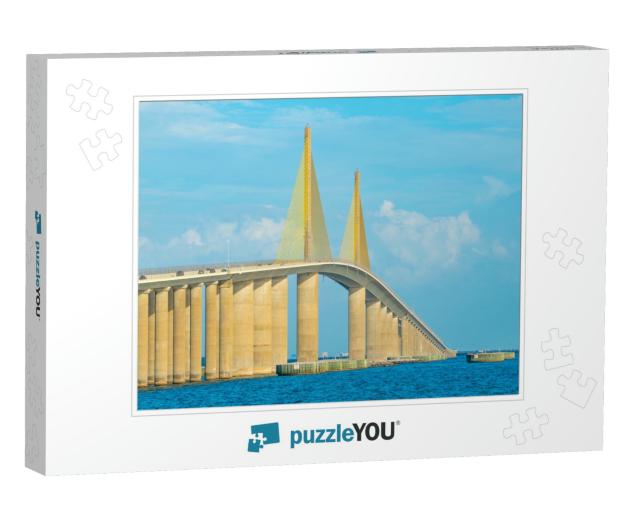 Sunshine Skyway Bridge Spanning the Lower Tampa Bay & Con... Jigsaw Puzzle