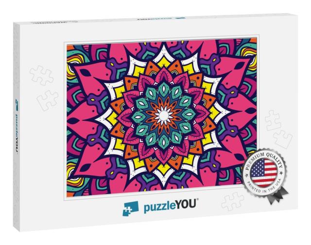 Vector Mandala Ornament, Floral Mandala, Mandala Wallpape... Jigsaw Puzzle