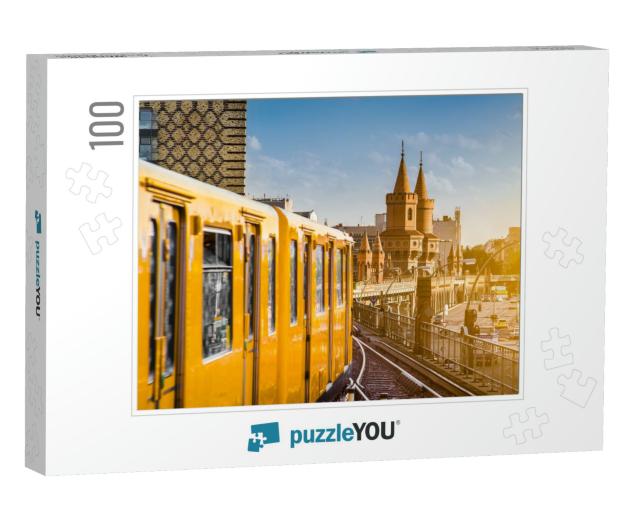 Panoramic View of Berliner U-Bahn with Oberbaum Bridge in... Jigsaw Puzzle with 100 pieces
