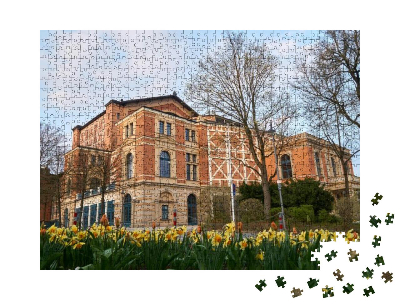 Bayreuth Wagner Festival Theatre in the Sunset with Sprin... Jigsaw Puzzle with 1000 pieces