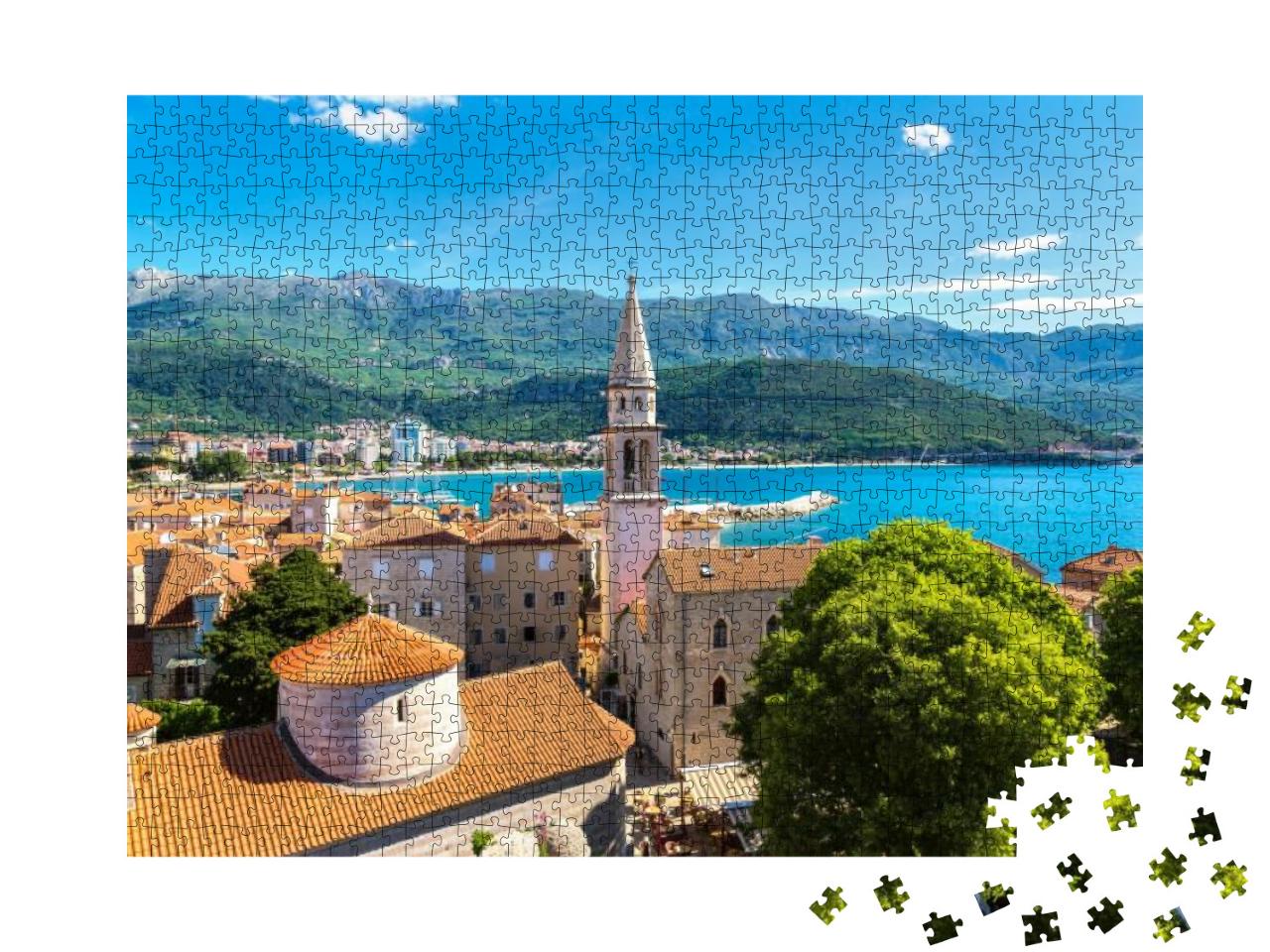 Old Town in Budva in a Beautiful Summer Day, Montenegro... Jigsaw Puzzle with 1000 pieces
