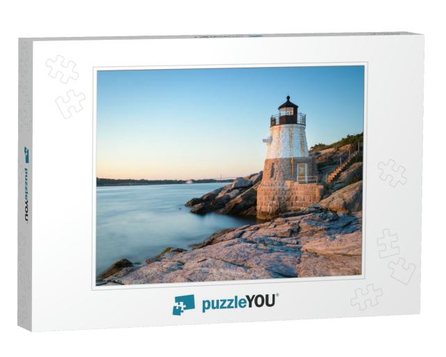 Sunset At Castle Hill Lighthouse on Newport, Rhode Island... Jigsaw Puzzle