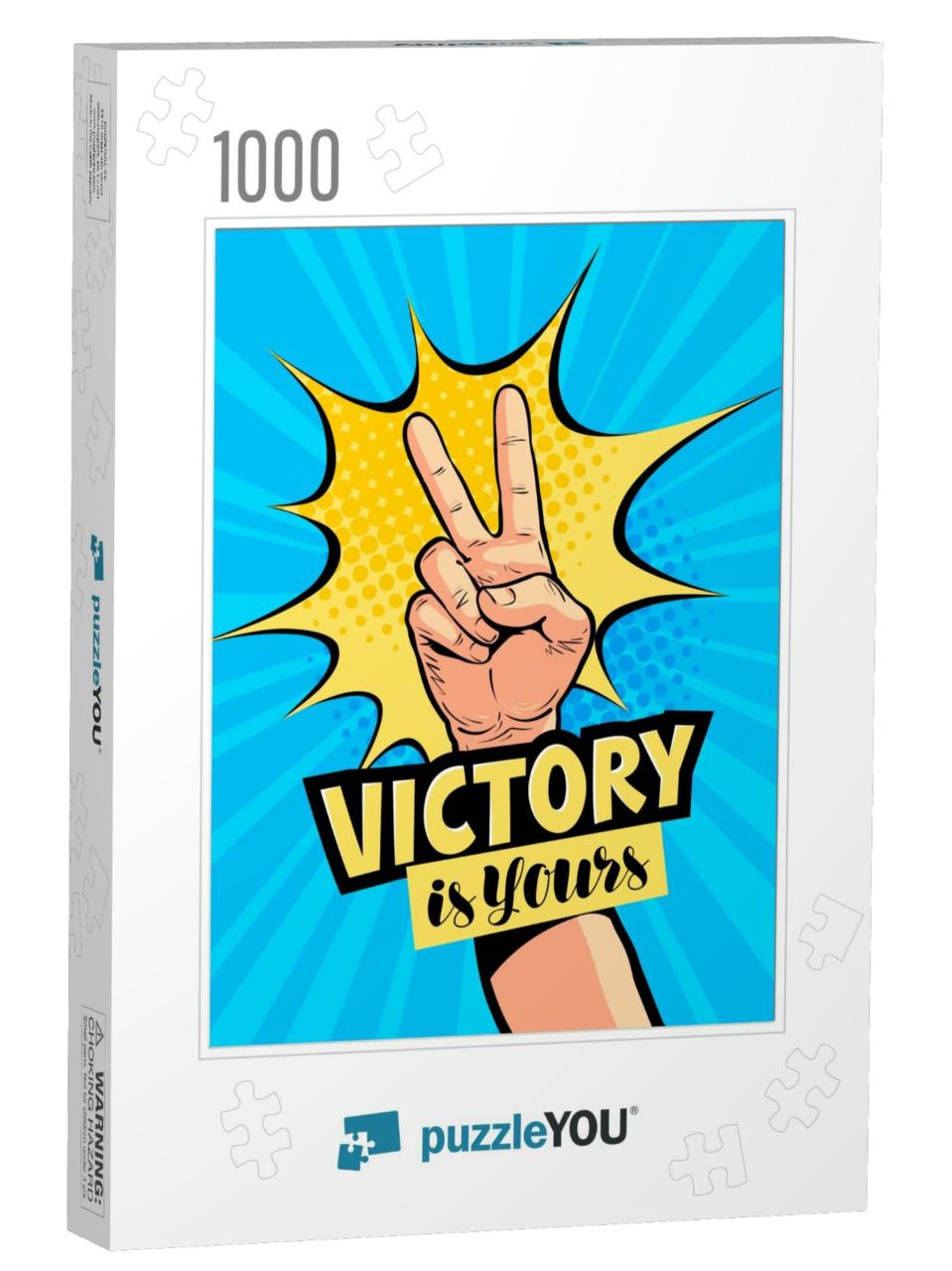 Victory is Yours, Lettering. Motivation Poster, Drawn in... Jigsaw Puzzle with 1000 pieces