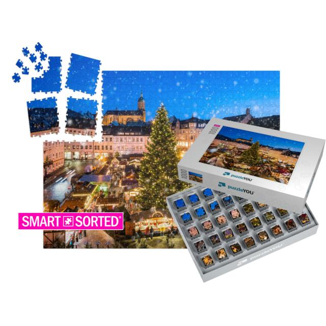 Traditional German Christmas Market in Annaberg-Buchholz... | SMART SORTED® | Jigsaw Puzzle with 1000 pieces