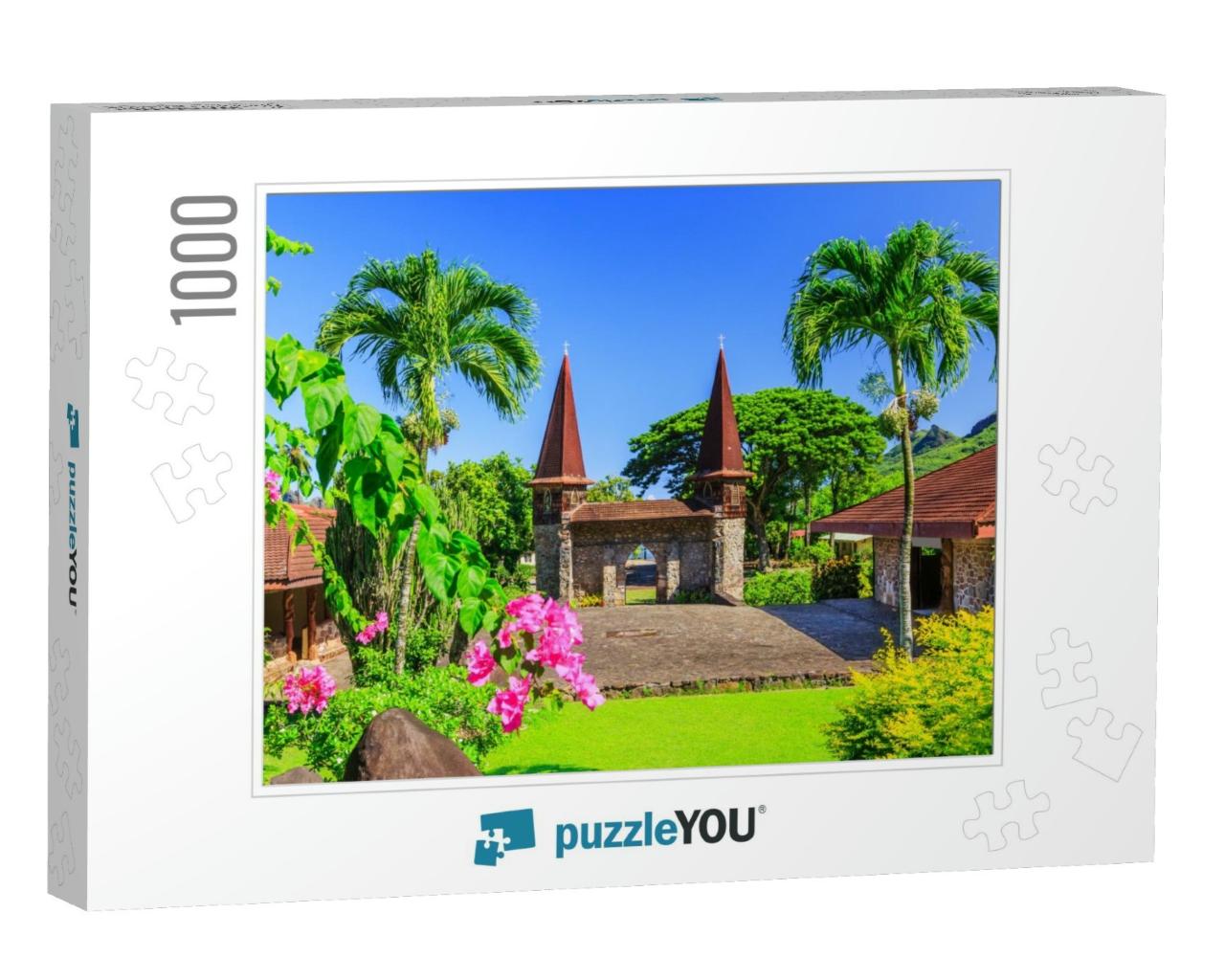Marquesas Islands, Nuku Hiva. Notre Dame Cathedral. Frenc... Jigsaw Puzzle with 1000 pieces