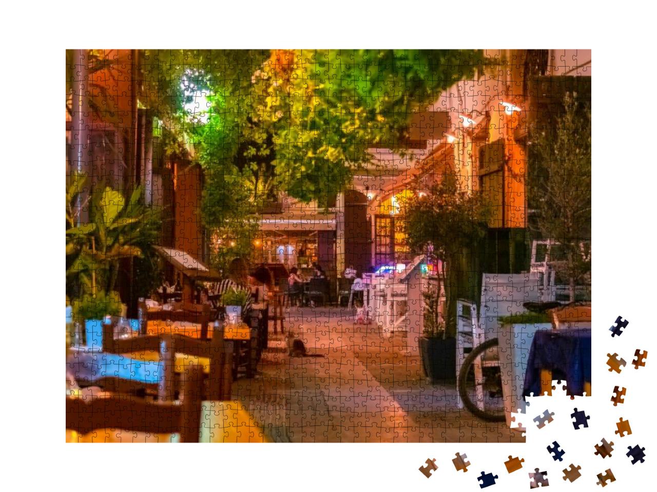 Night Limassol. Cyprus. Walking the Streets of Limassol... Jigsaw Puzzle with 1000 pieces