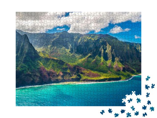 View on Napali Coast on Kauai Island on Hawaii... Jigsaw Puzzle with 1000 pieces