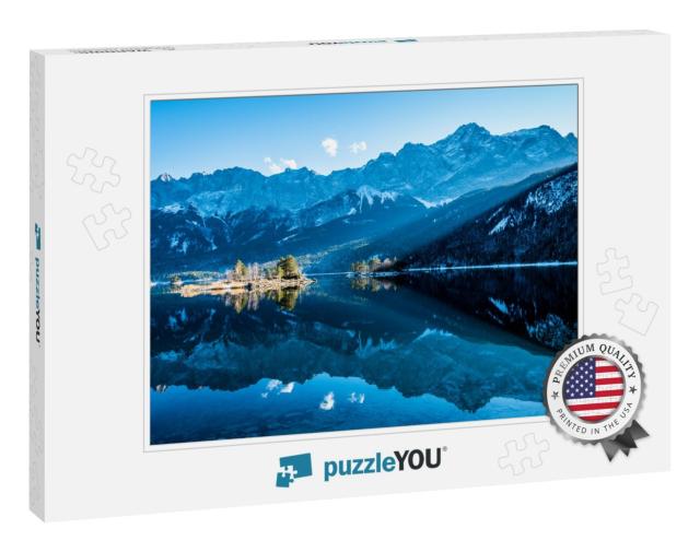 Famous Eibsee Lake in Front of Zugspitze Mountain in Germ... Jigsaw Puzzle