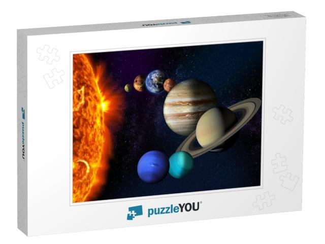 Sun & the Planets of Our Solar System on Starry Space Bac... Jigsaw Puzzle