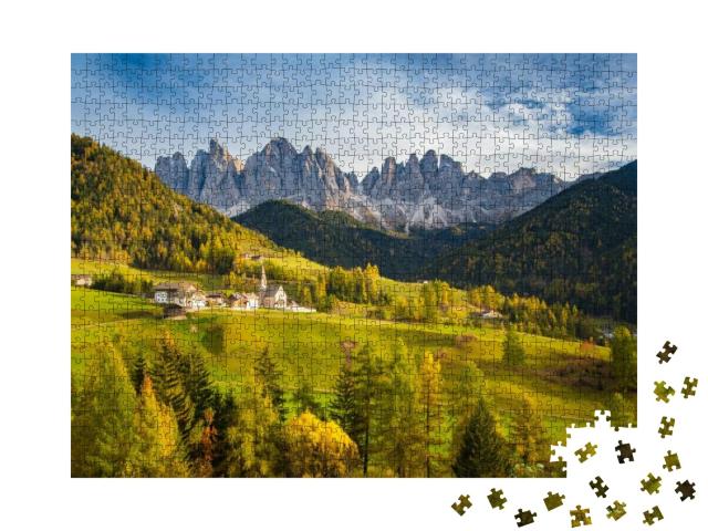Beautiful View of Idyllic Mountain Scenery in the Dolomit... Jigsaw Puzzle with 1000 pieces