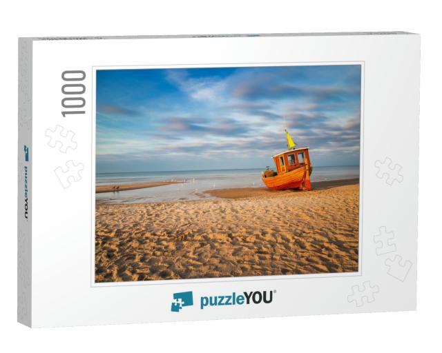 An Old, But Still Used Fishing Boat At the Beach of the V... Jigsaw Puzzle with 1000 pieces