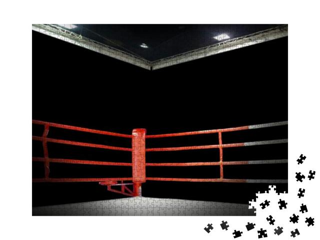 A Dramatic View of the Red Corner of a Regular Boxing Rin... Jigsaw Puzzle with 1000 pieces