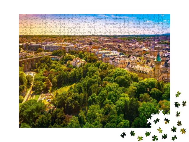 Panoramic Aerial View of Adolph Bridge, Fort Burbon & Mus... Jigsaw Puzzle with 1000 pieces