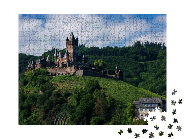 View of Reichsburg Cochem, Burg Cochem... Jigsaw Puzzle with 1000 pieces