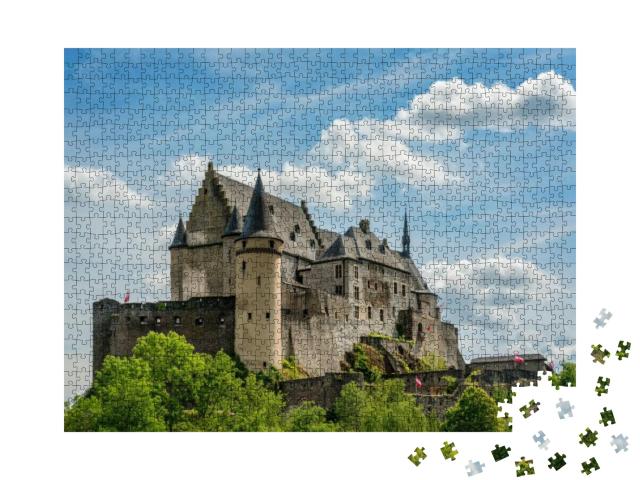 Castle of Vianden in Luxembourg. Famous Landmark in the R... Jigsaw Puzzle with 1000 pieces