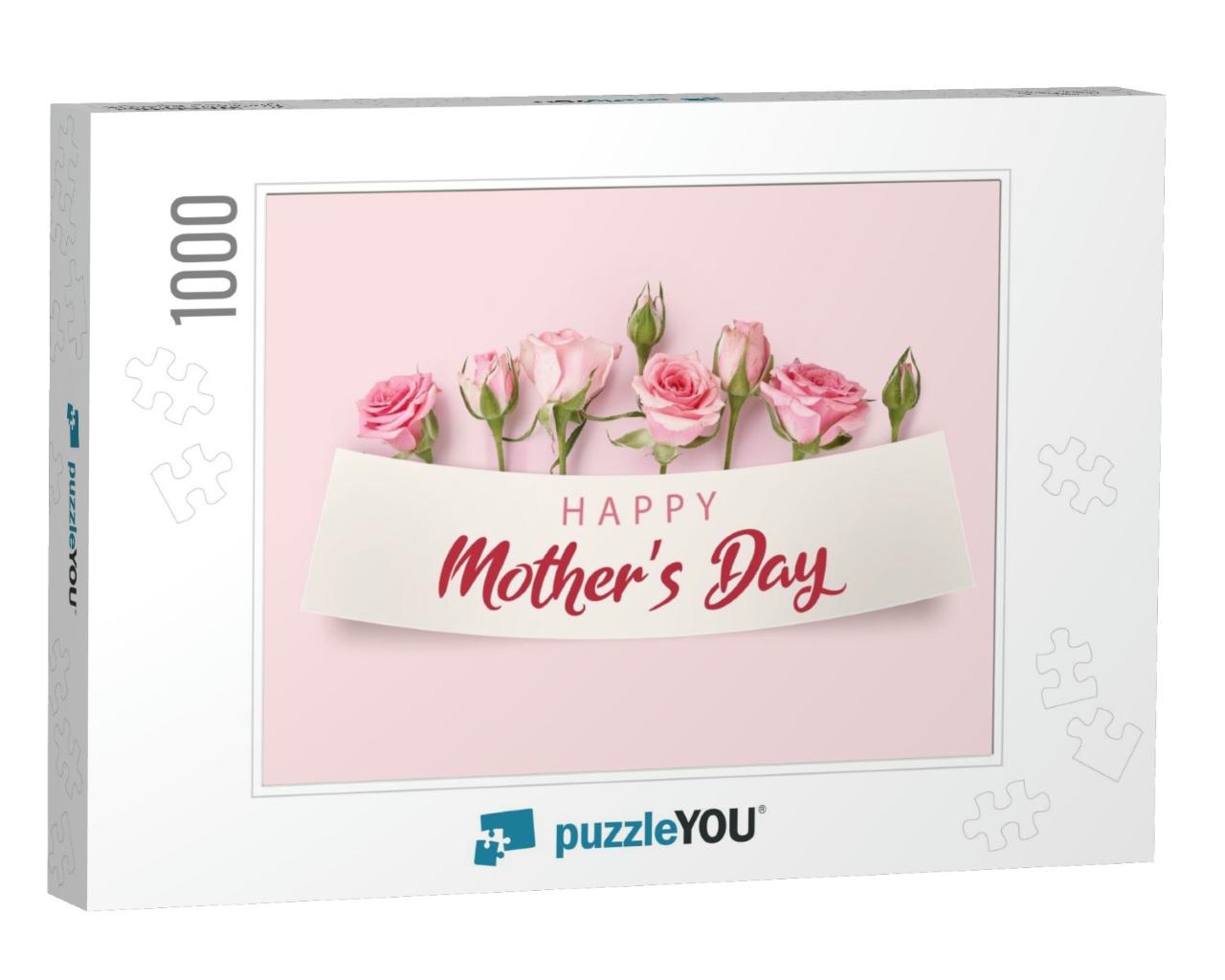 Mothers Day Greeting Card with Blossom Flowers. R... Jigsaw Puzzle with 1000 pieces