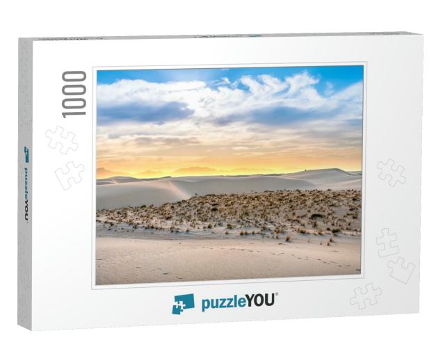 White Sands National Monument Hills of Gypsum Sand Dunes... Jigsaw Puzzle with 1000 pieces