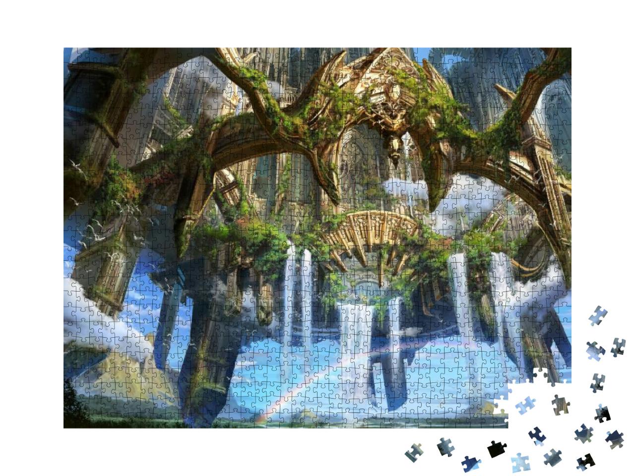 Digital Illustration of Fantasy Medieval Environment Land... Jigsaw Puzzle with 1000 pieces