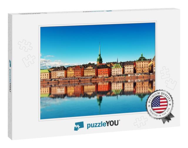 Scenic Summer Panorama of the Old Town Gamla Stan Pier Ar... Jigsaw Puzzle